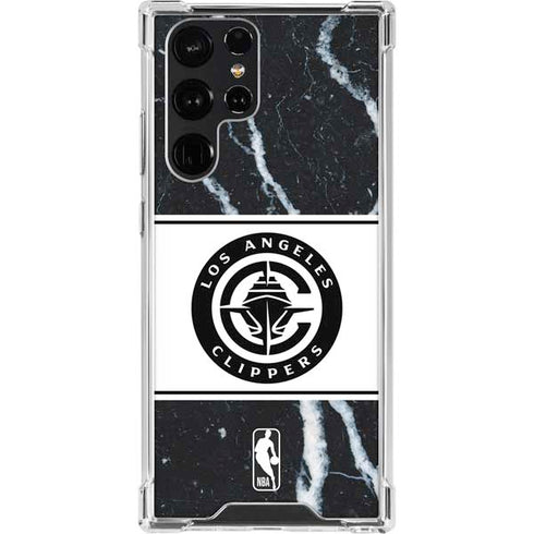 NBA LA Clippers Marble Galaxy S23 Ultra Clear Case