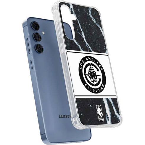 NBA LA Clippers Marble Galaxy S24 Clear Case