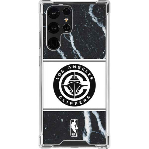 NBA LA Clippers Marble Galaxy S24 Ultra Clear Case