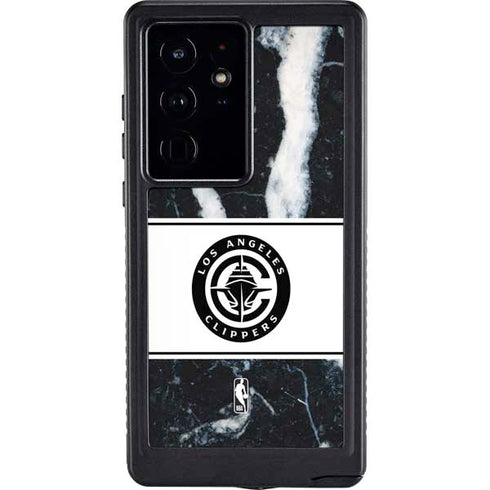 NBA LA Clippers Marble Galaxy S24 Ultra Waterproof Case