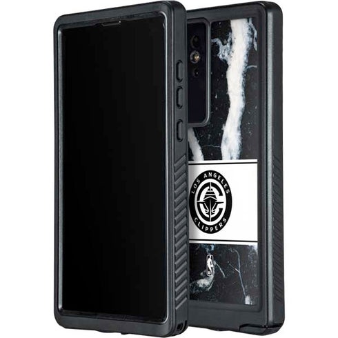 NBA LA Clippers Marble Galaxy S24 Ultra Waterproof Case