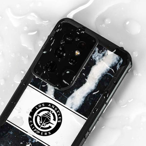 NBA LA Clippers Marble Galaxy S24 Ultra Waterproof Case