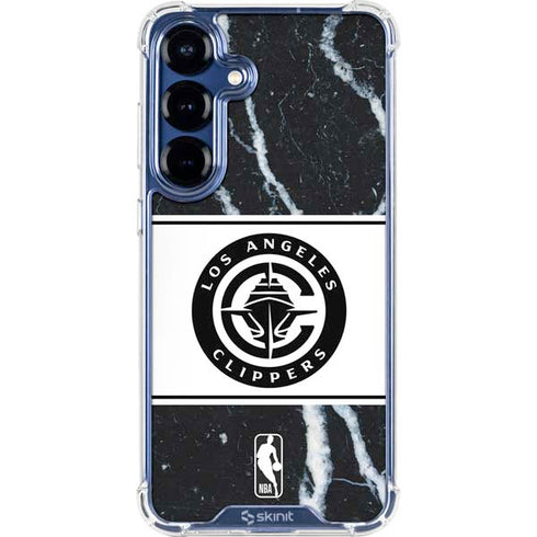 NBA LA Clippers Marble Galaxy S25 Clear Case