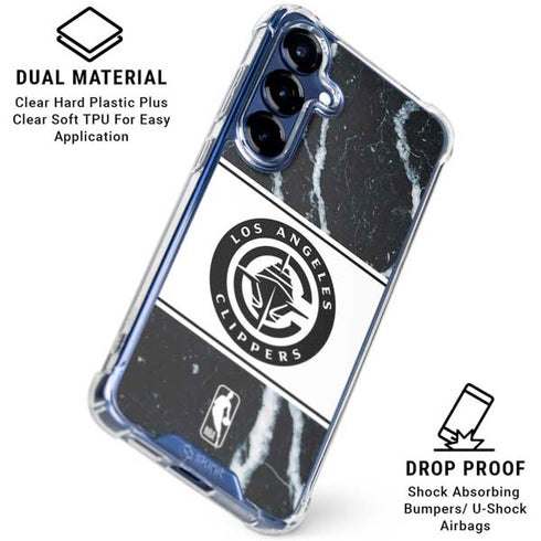 NBA LA Clippers Marble Galaxy S25 Clear Case