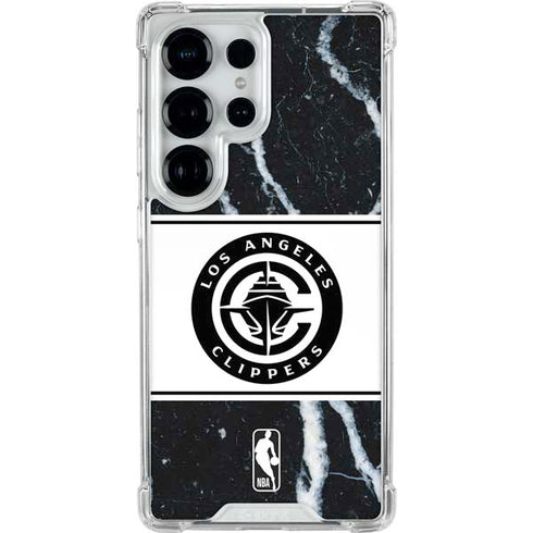 NBA LA Clippers Marble Galaxy S25 Ultra Clear Case