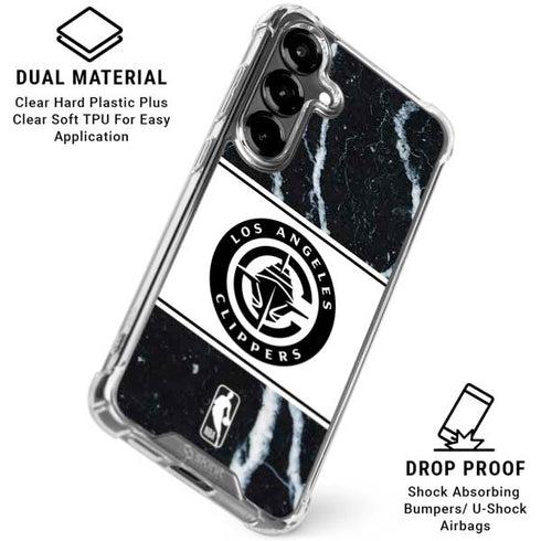 NBA LA Clippers Marble Galaxy S26 Clear Case