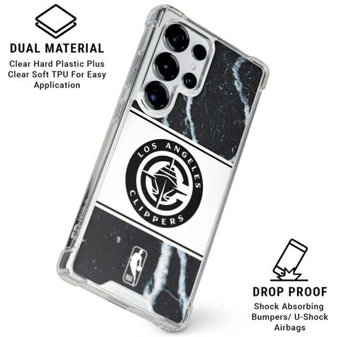 NBA LA Clippers Marble Galaxy S26 Ultra Clear Case