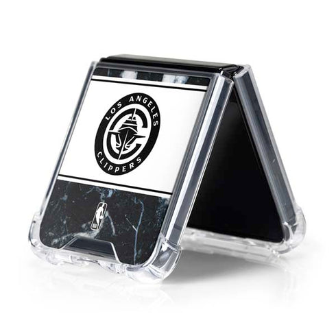NBA LA Clippers Marble Galaxy Z Flip5 5G Clear Case