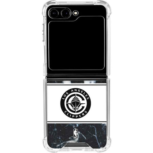 NBA LA Clippers Marble Galaxy Z Flip6 Clear Case