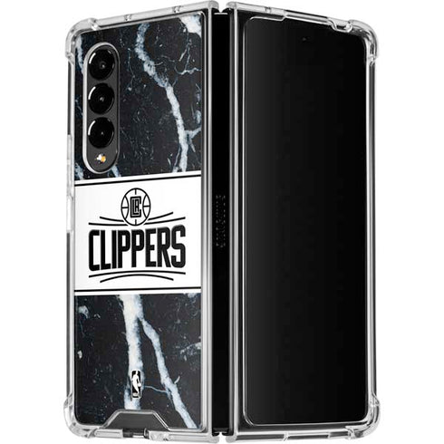 NBA LA Clippers Marble Galaxy Z Fold4 5G Clear Case
