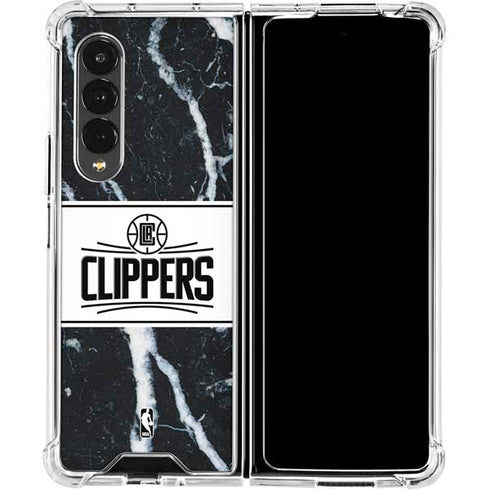 NBA LA Clippers Marble Galaxy Z Fold4 5G Clear Case