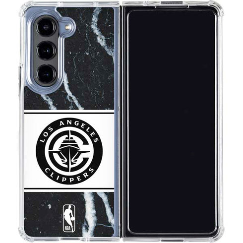 NBA LA Clippers Marble Galaxy Z Fold5 5G Clear Case
