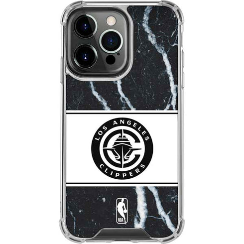 NBA LA Clippers Marble iPhone 14 Pro Clear Case
