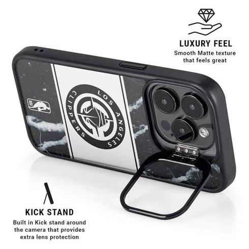 NBA LA Clippers Marble iPhone 14 Pro Max Kickstand Case