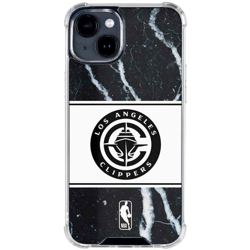 NBA LA Clippers Marble iPhone 15 Clear Case