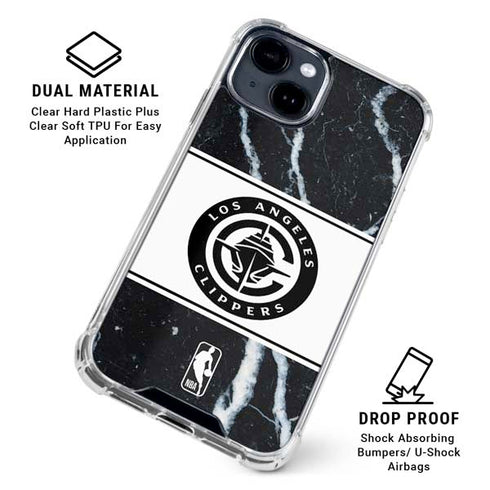 NBA LA Clippers Marble iPhone 15 Plus Clear Case