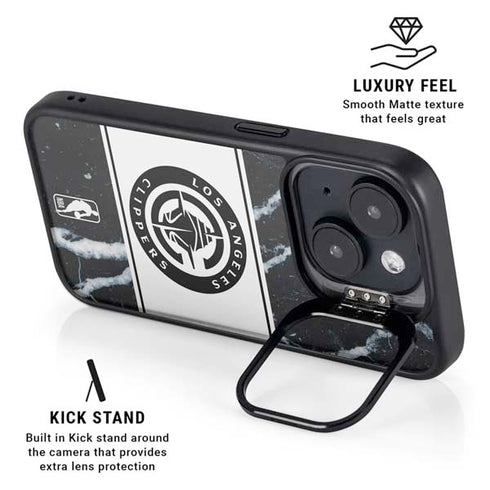 NBA LA Clippers Marble iPhone 15 Plus Kickstand Case