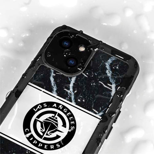 NBA LA Clippers Marble iPhone 15 Plus Waterproof Case