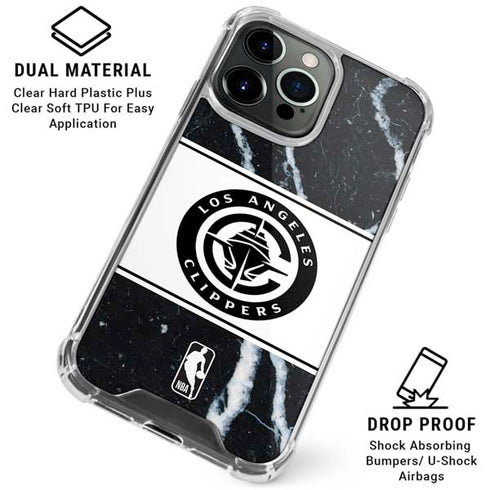 NBA LA Clippers Marble iPhone 15 Pro Clear Case