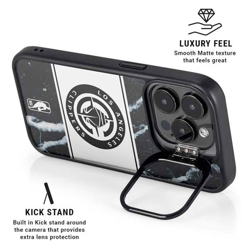 NBA LA Clippers Marble iPhone 15 Pro Max Kickstand Case