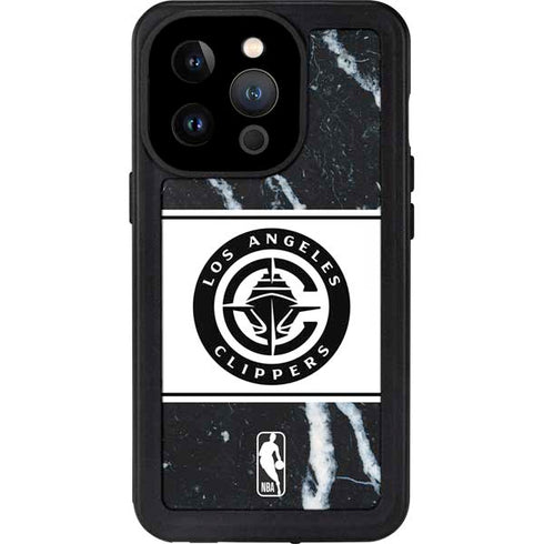 NBA LA Clippers Marble iPhone 15 Pro Waterproof Case