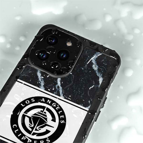 NBA LA Clippers Marble iPhone 15 Pro Waterproof Case