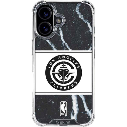NBA LA Clippers Marble iPhone 16 Clear Case