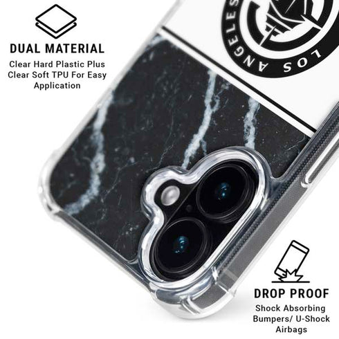 NBA LA Clippers Marble iPhone 16 Clear Case