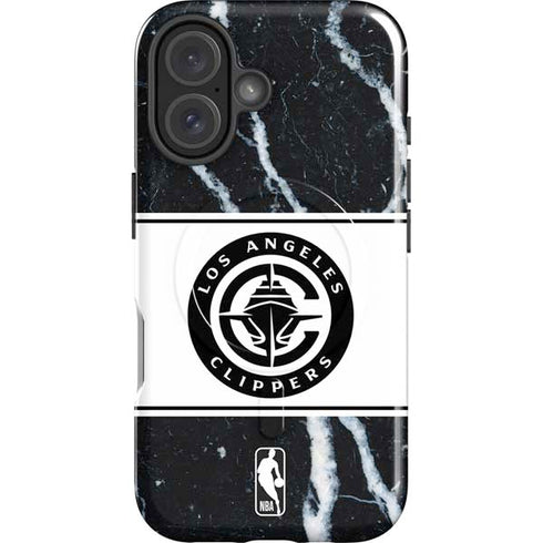 NBA LA Clippers Marble iPhone 16 Magsafe Impact Case