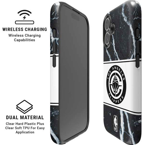 NBA LA Clippers Marble iPhone 16 Magsafe Impact Case