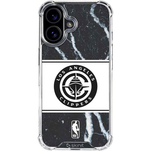 NBA LA Clippers Marble iPhone 16 Plus Clear Case