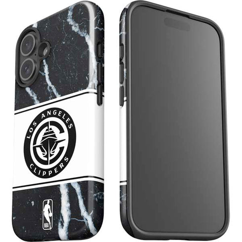 NBA LA Clippers Marble iPhone 16 Plus Impact Case