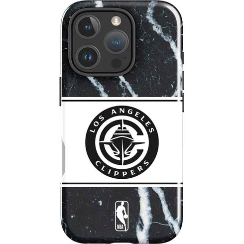 NBA LA Clippers Marble iPhone 16 Pro Impact Case