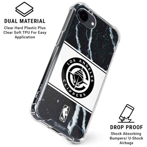 NBA LA Clippers Marble iPhone 16e Clear Case