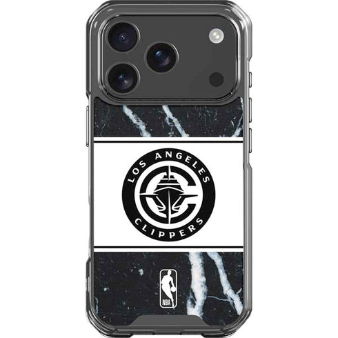 NBA LA Clippers Marble iPhone 18 Pro Clear Case