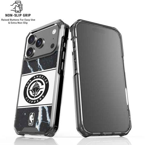 NBA LA Clippers Marble iPhone 18 Pro Clear Case