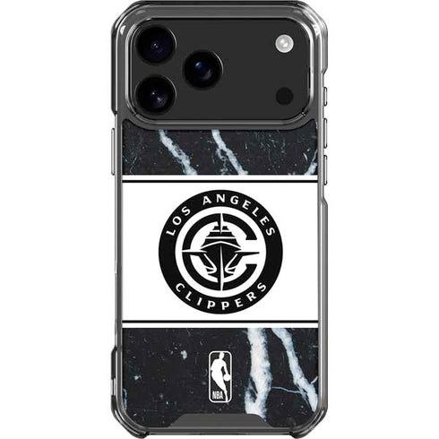 NBA LA Clippers Marble iPhone 18 Pro Max Clear Case