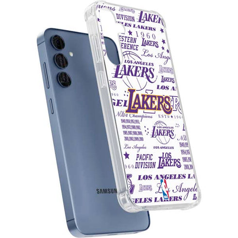 NBA LA Lakers Historic Blast Galaxy A55 5G Clear Case