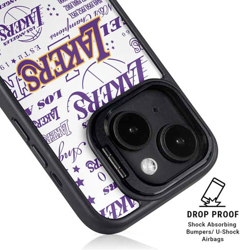 NBA LA Lakers Historic Blast iPhone 15 Kickstand Case