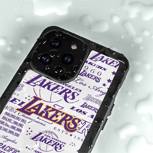 NBA LA Lakers Historic Blast iPhone 15 Pro Waterproof Case