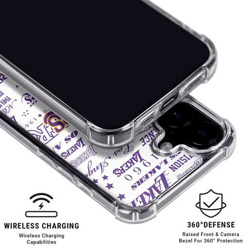NBA LA Lakers Historic Blast iPhone 16 Plus Clear Case