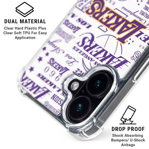 NBA LA Lakers Historic Blast iPhone 16 Plus Clear Case