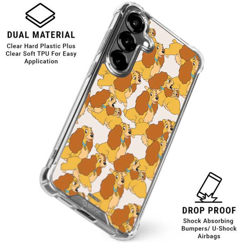 Disney Lady & The Tramp Lady Pattern Galaxy S26 Plus Clear Case