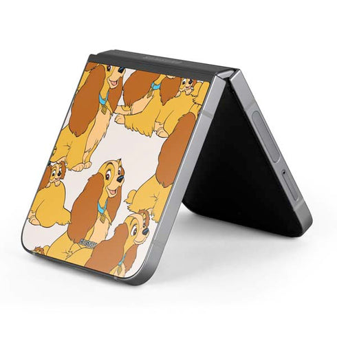 Disney Lady & The Tramp Lady Pattern Galaxy Z Flip6 Skin