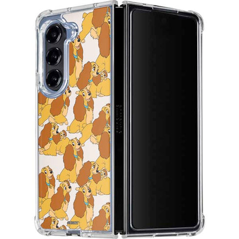 Disney Lady & The Tramp Lady Pattern Galaxy Z Fold5 5G Clear Case