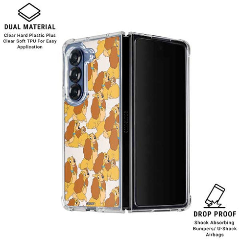 Disney Lady & The Tramp Lady Pattern Galaxy Z Fold6 Clear Case
