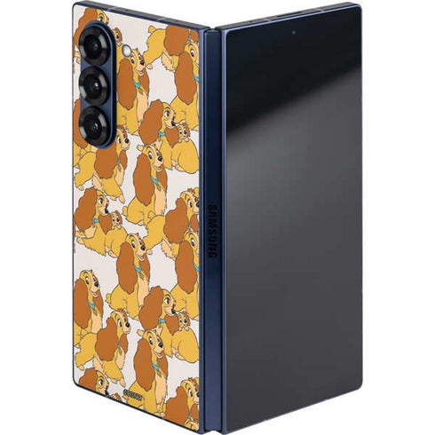 Disney Lady & The Tramp Lady Pattern Galaxy Z Fold6 Skin