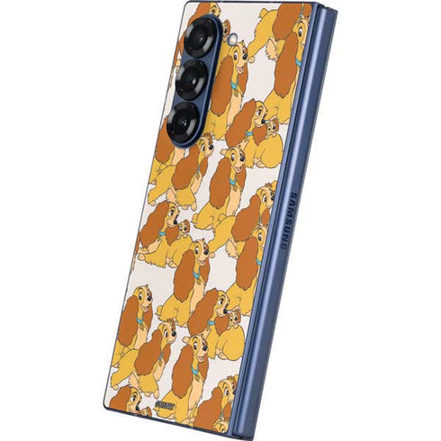 Disney Lady & The Tramp Lady Pattern Galaxy Z Fold6 Skin