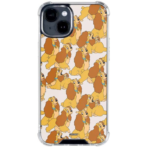 Disney Lady & The Tramp Lady Pattern iPhone 15 Clear Case