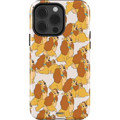Disney Lady & The Tramp Lady Pattern iPhone 15 Pro Impact Case